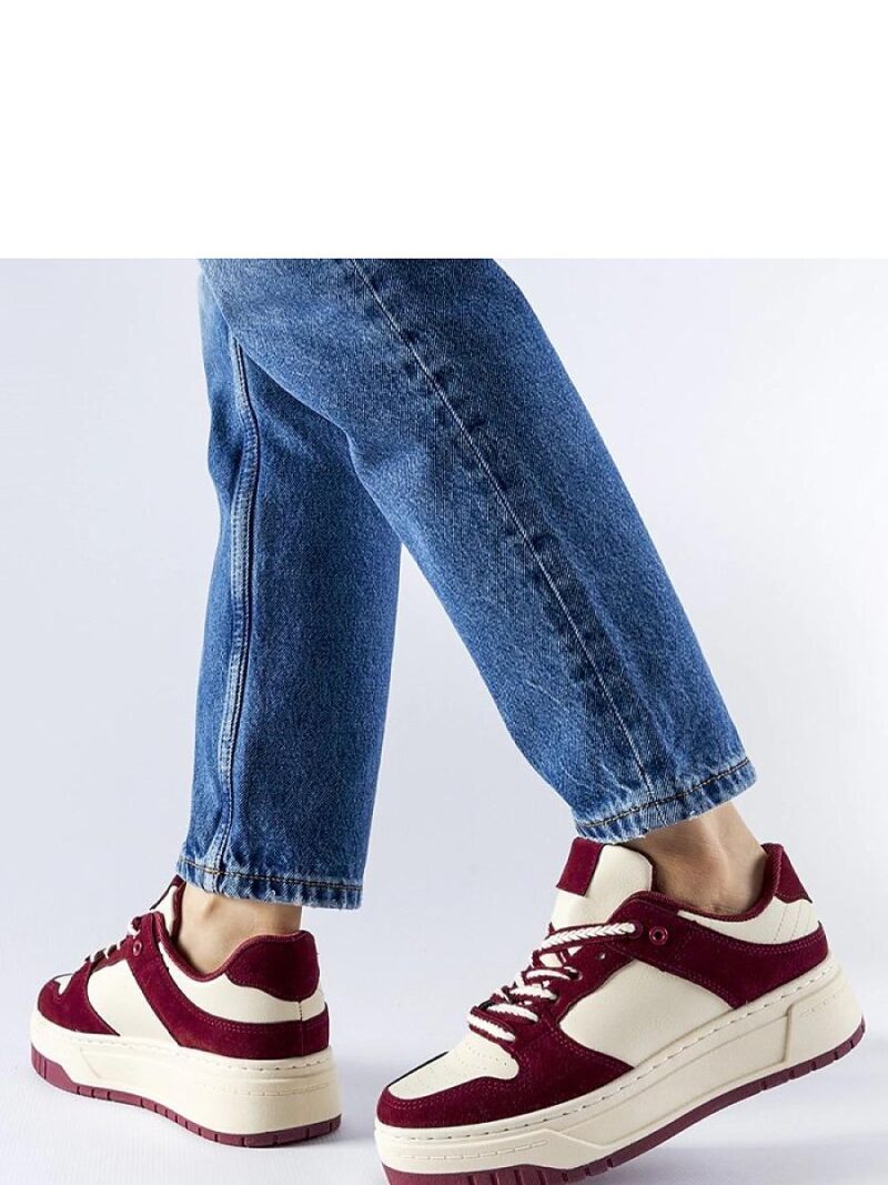 Bordowe sneakersy na platformie Crim - Solea - obrazek 3