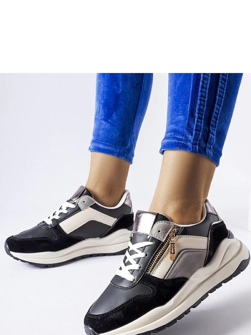 Biało-czarne sneakersy Cecchi - Solea - obrazek 2