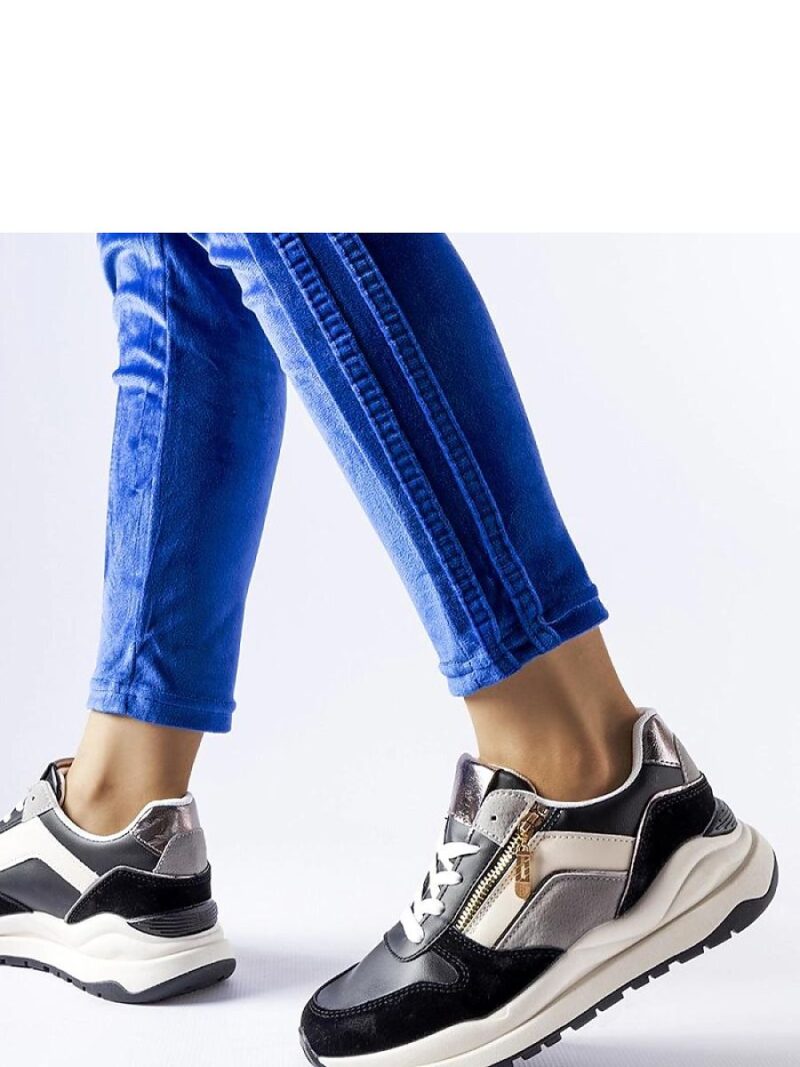 Biało-czarne sneakersy Cecchi - Solea - obrazek 3