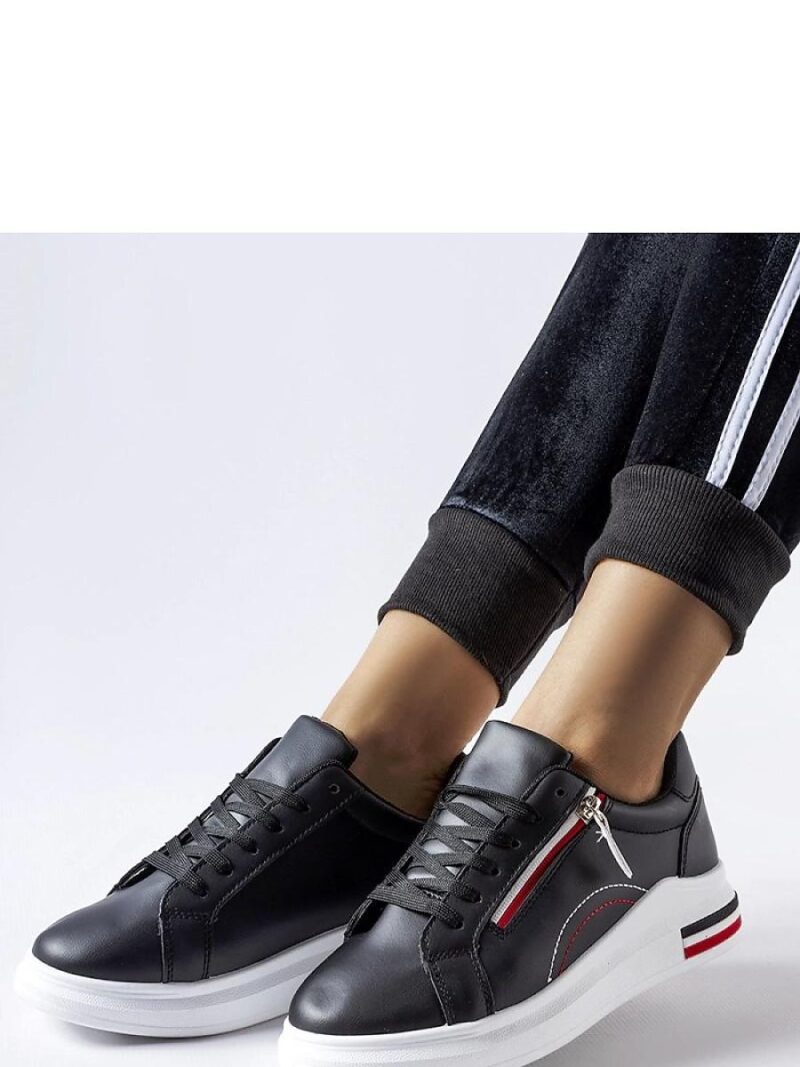 Czarne sneakersy na białej podeszwie Anaunia - Solea - obrazek 2