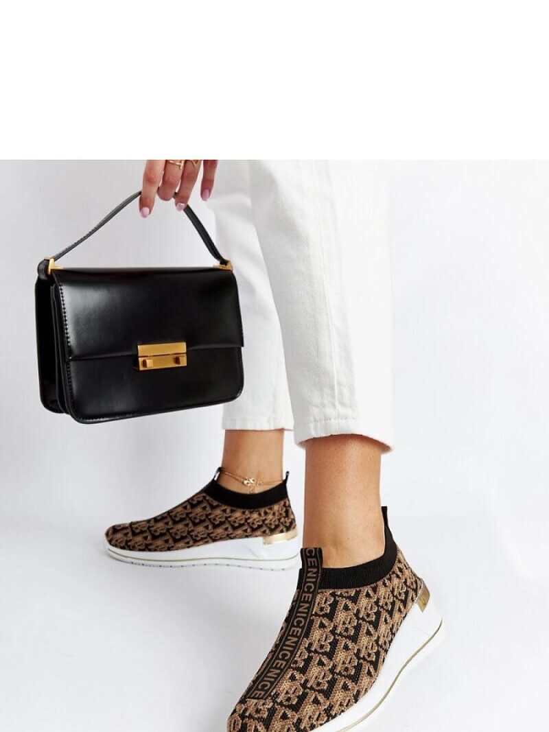 Czarno-brązowe buty Slip On Tartano - Solea - obrazek 3