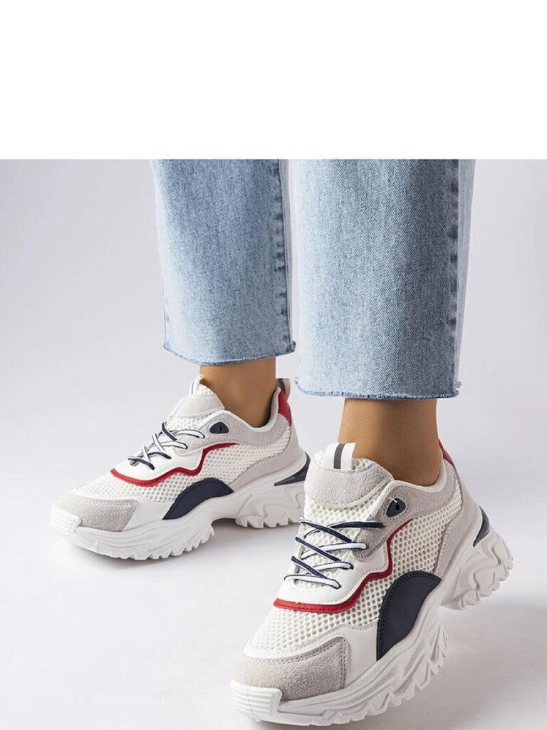 Białe sneakersy z widocznym bieżnikiem Rosita - Solea