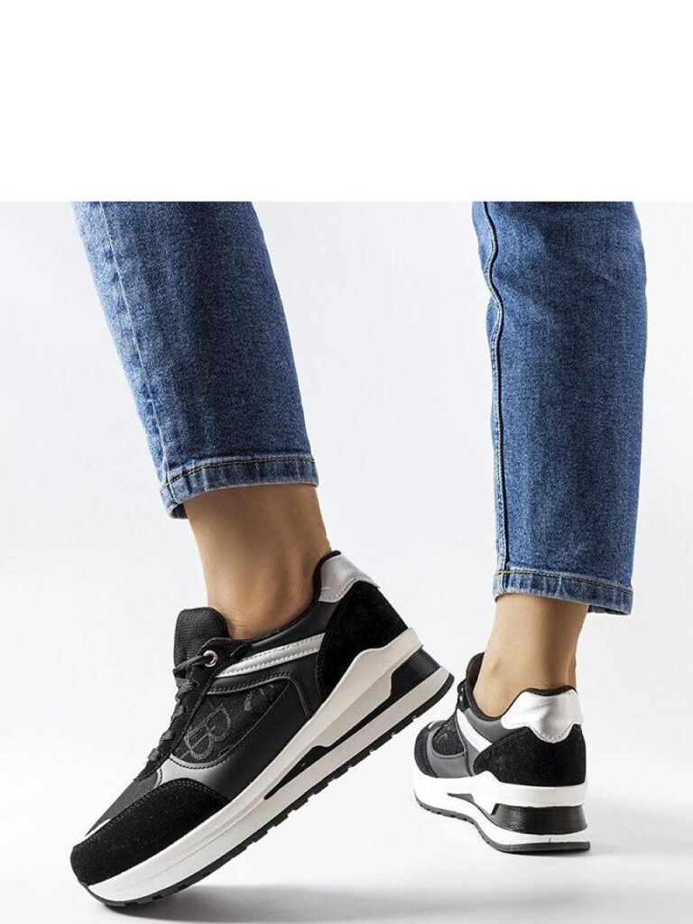Czarne sneakersy ze wstawką Genovesee - Solea