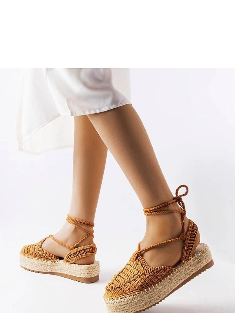 Camelowe wiązane espadryle Partenia - Solea