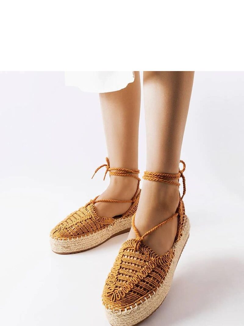 Camelowe wiązane espadryle Partenia - Solea - obrazek 2