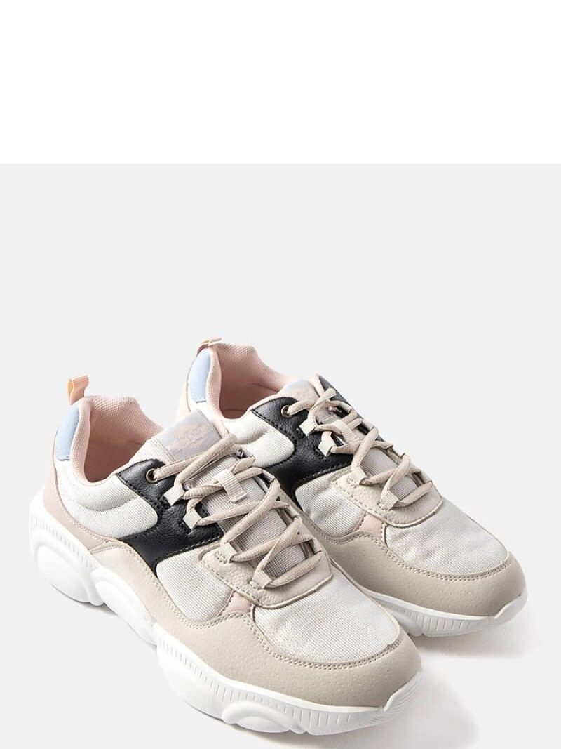 Beżowe buty sportowe damskie Lee Cooper LCWL-20-39-031 - Solea - obrazek 2