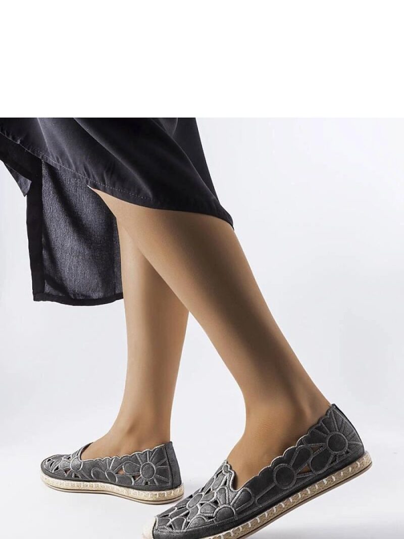 Szare ażurowe espadryle Lamarre - Solea - obrazek 2