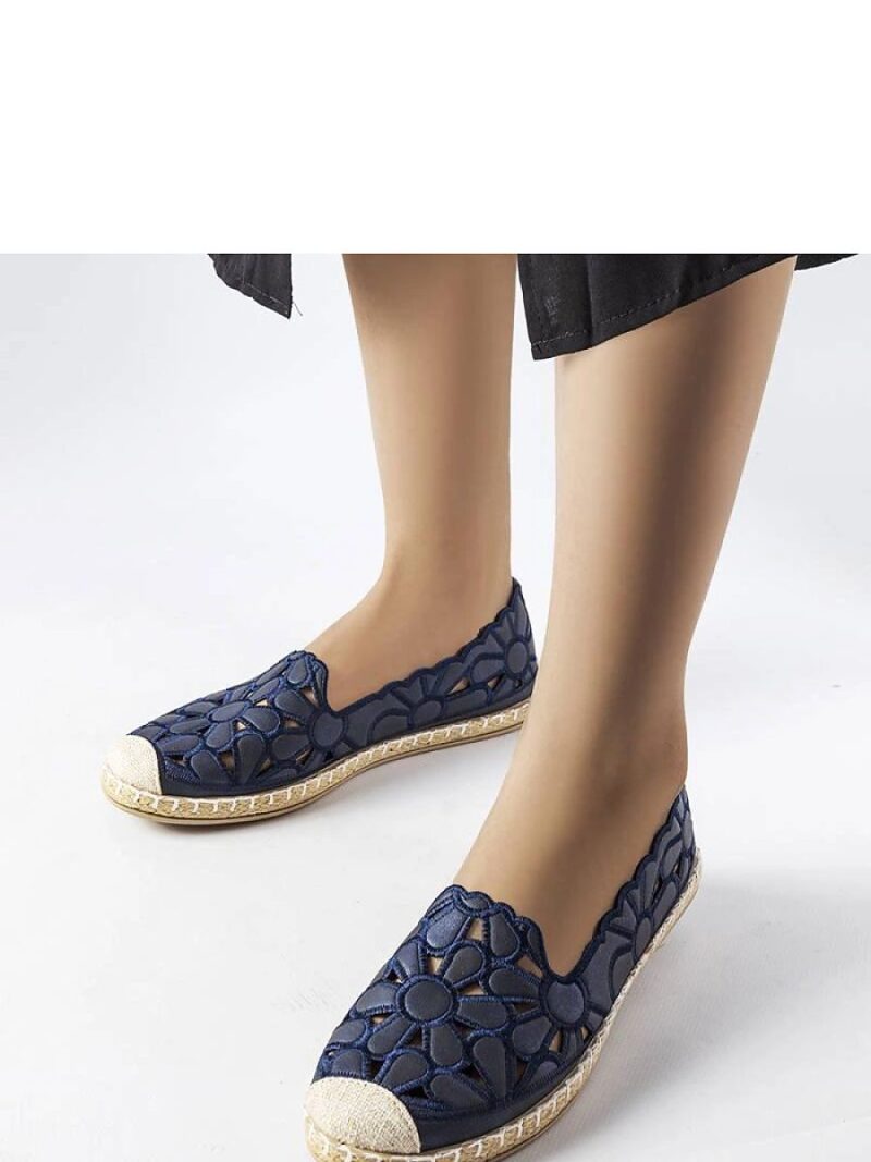 Granatowe ażurowe espadryle Lamarre - Solea