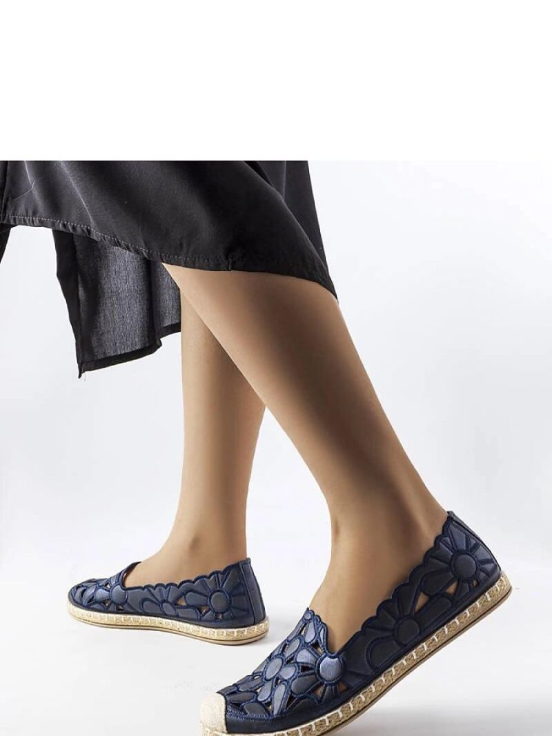 Granatowe ażurowe espadryle Lamarre - Solea - obrazek 2