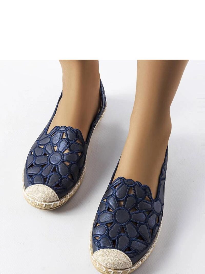 Granatowe ażurowe espadryle Lamarre - Solea - obrazek 3