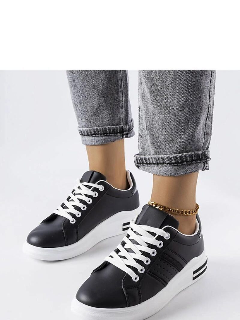 Czarne sneakersy na platformie Lanoie - Solea