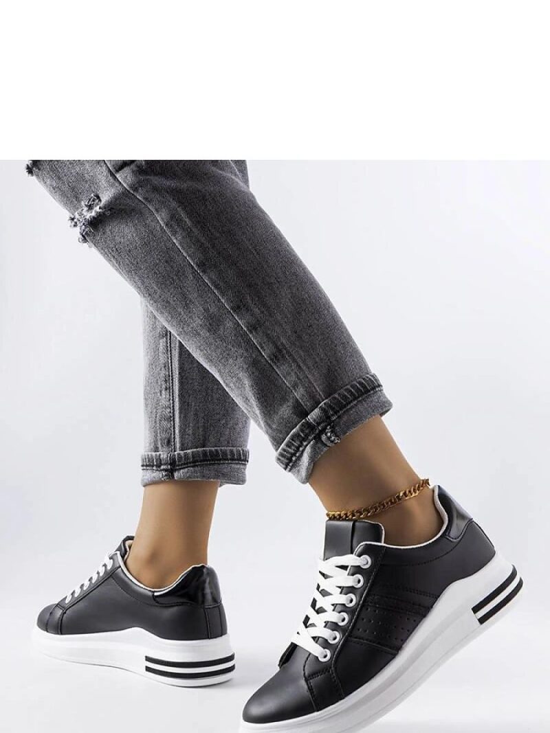 Czarne sneakersy na platformie Lanoie - Solea - obrazek 3