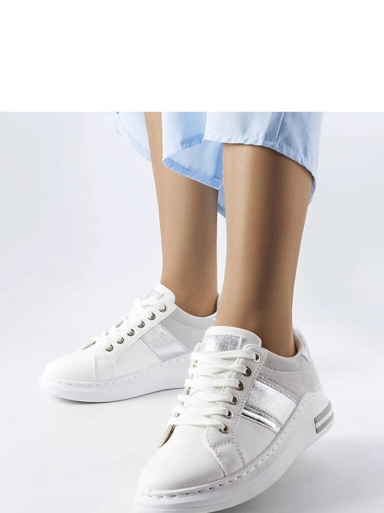 Białe sneakersy z szarymi wstawkami Deans - Solea
