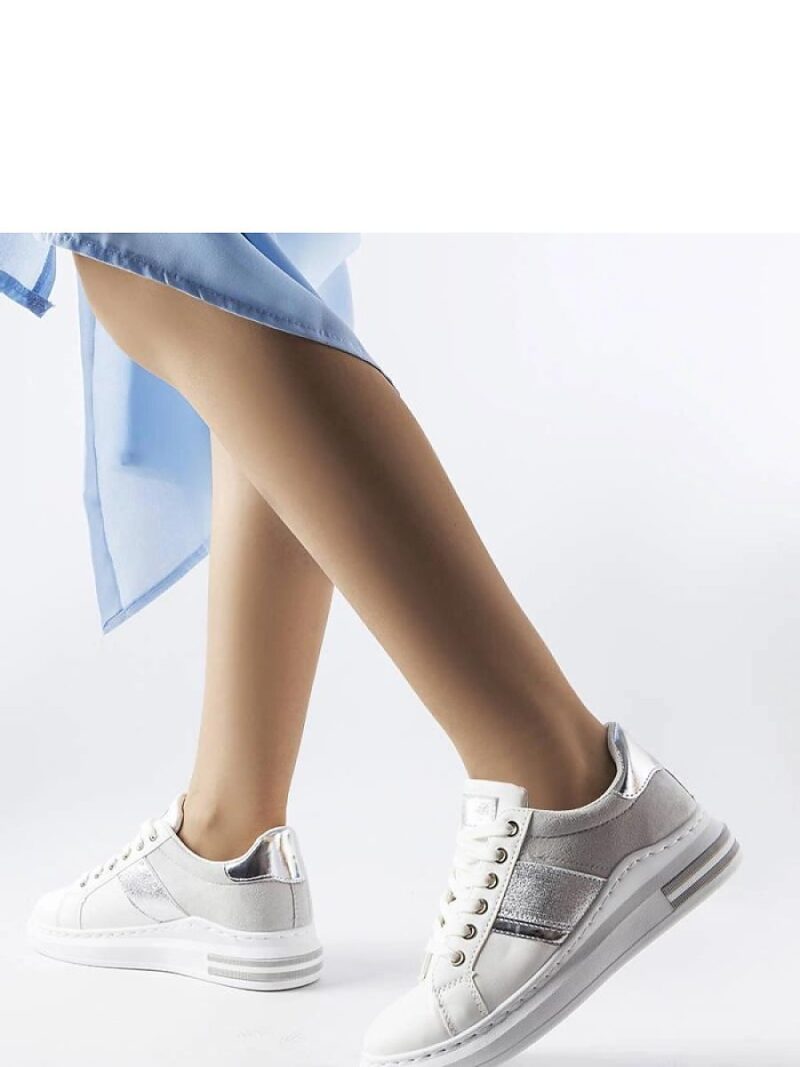 Białe sneakersy z szarymi wstawkami Deans - Solea - obrazek 3