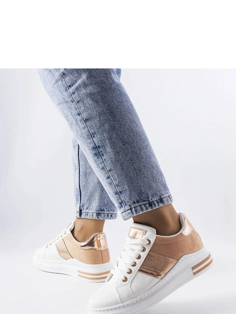 Białe sneakersy z różowymi wstawkami Deans - Solea - obrazek 2