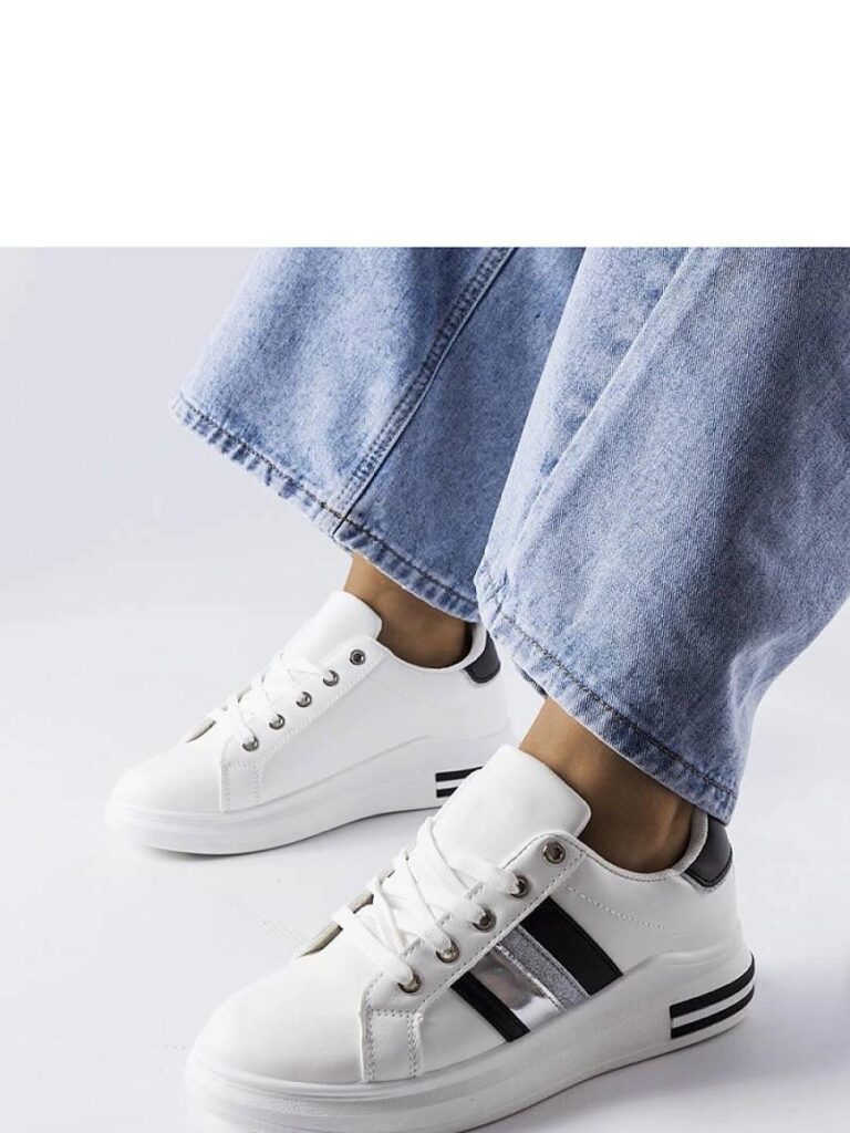 Biało-czarne sneakersy na platformie Sacaton - Solea