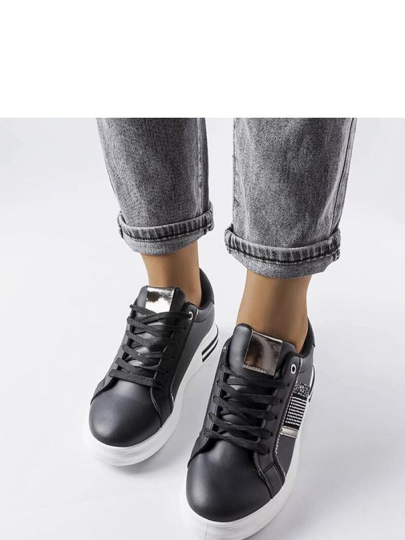 Czarne sneakersy zdobione cyrkoniami Xarles - Solea - obrazek 3
