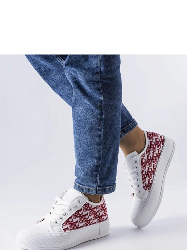 Białe trampki z czerwonym wzorem Marquis - Solea