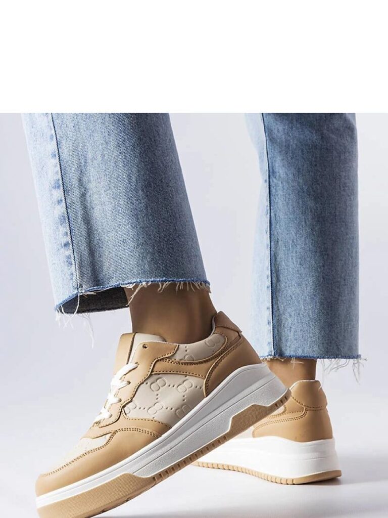 Beżowe sneakersy zdobione tłoczeniem Paré - Solea