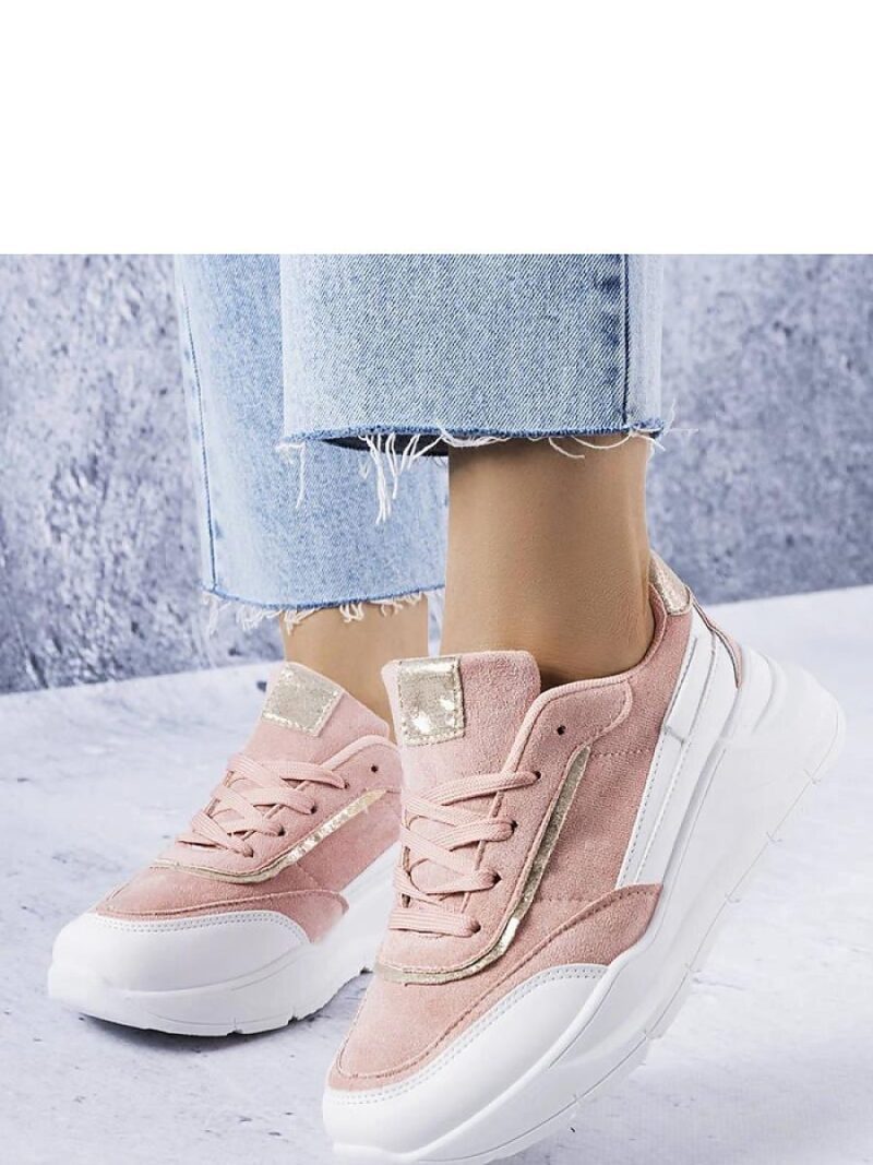 Różowe sneakersy z eko-zamszu Dupuis - Solea - obrazek 2
