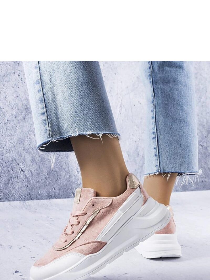 Różowe sneakersy z eko-zamszu Dupuis - Solea - obrazek 3