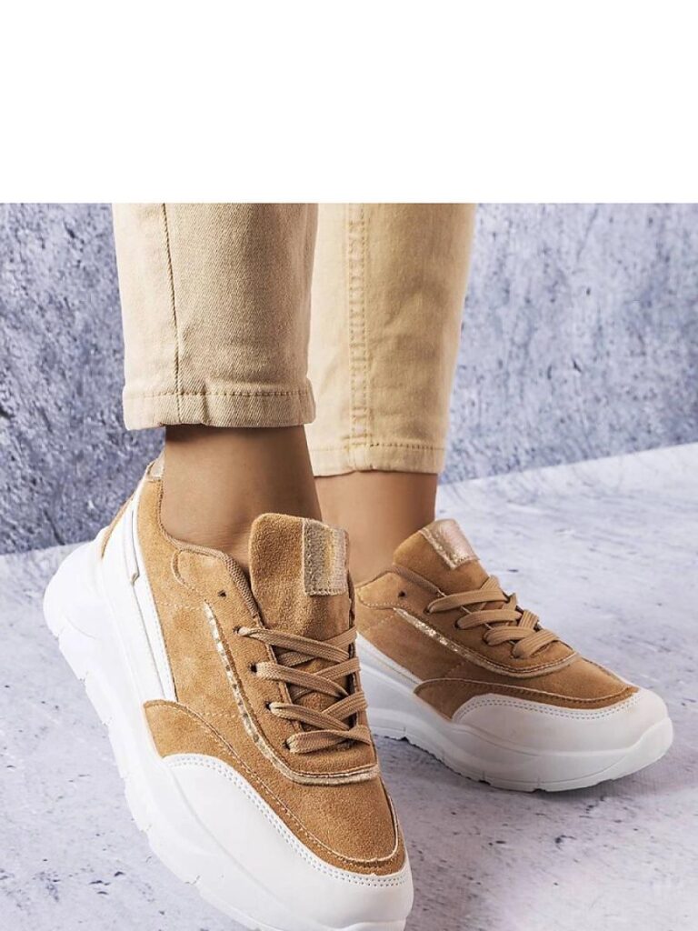 Beżowe sneakersy z eko-zamszu Dupuis - Solea