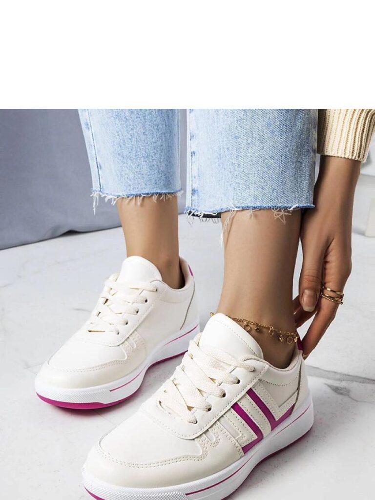 Kremowe sneakersy z różowymi wstawkami Olympia - Solea