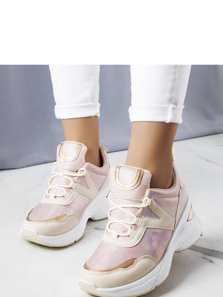 Różowe sneakersy z metalicznymi wstawkami Ruais - Solea