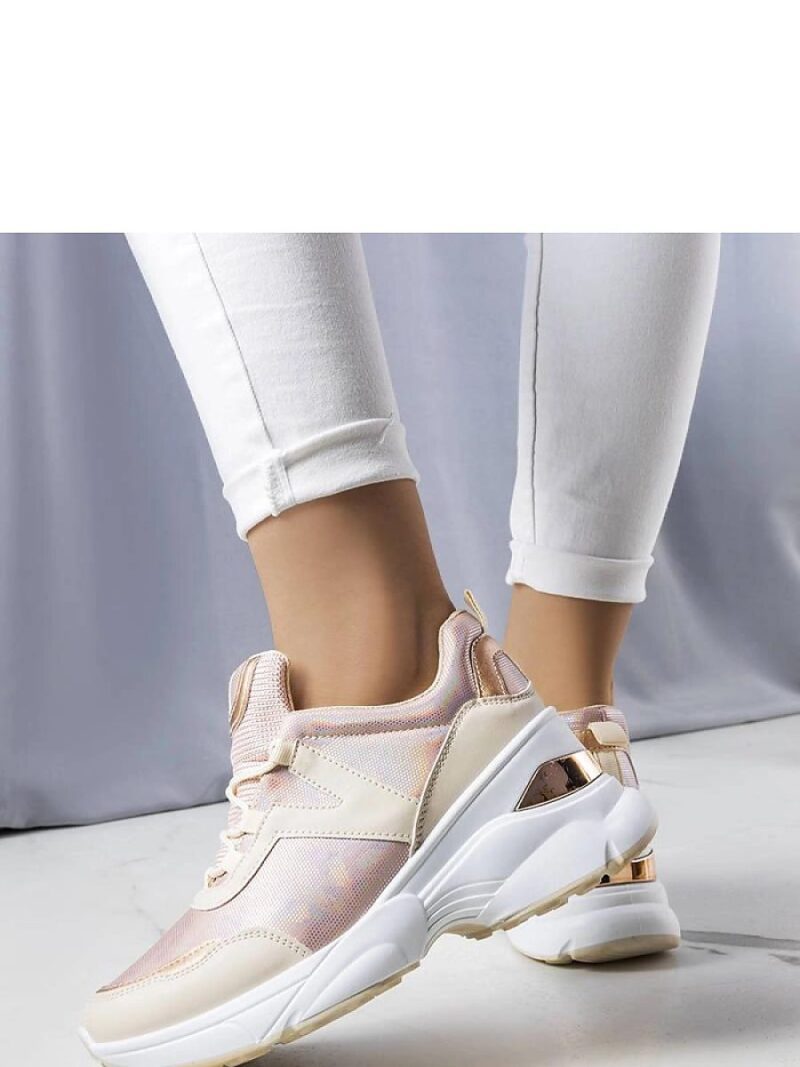 Różowe sneakersy z metalicznymi wstawkami Ruais - Solea - obrazek 3