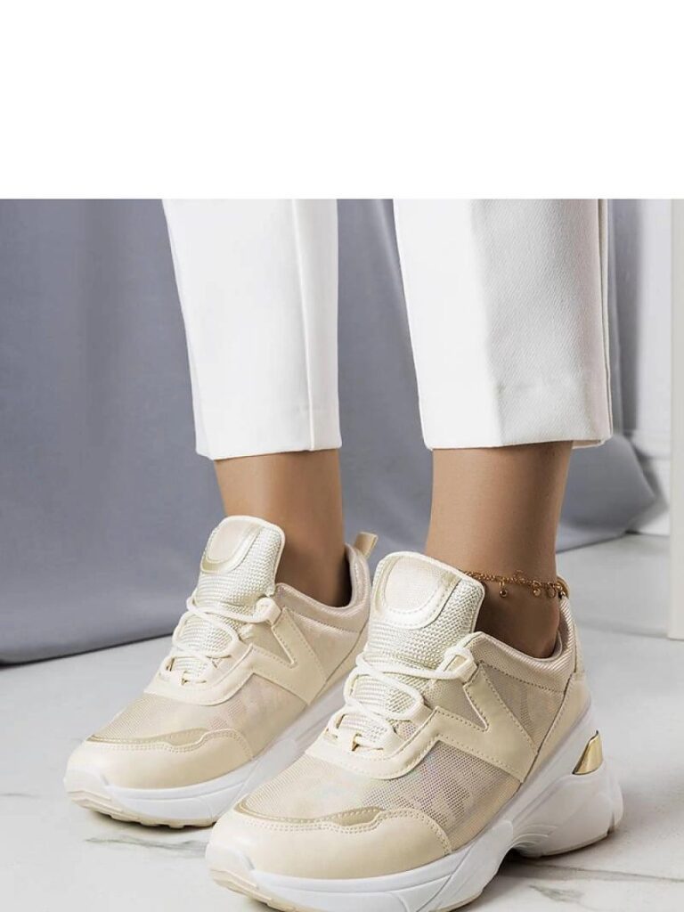 Beżowe sneakersy z metalicznymi wstawkami Ruais - Solea
