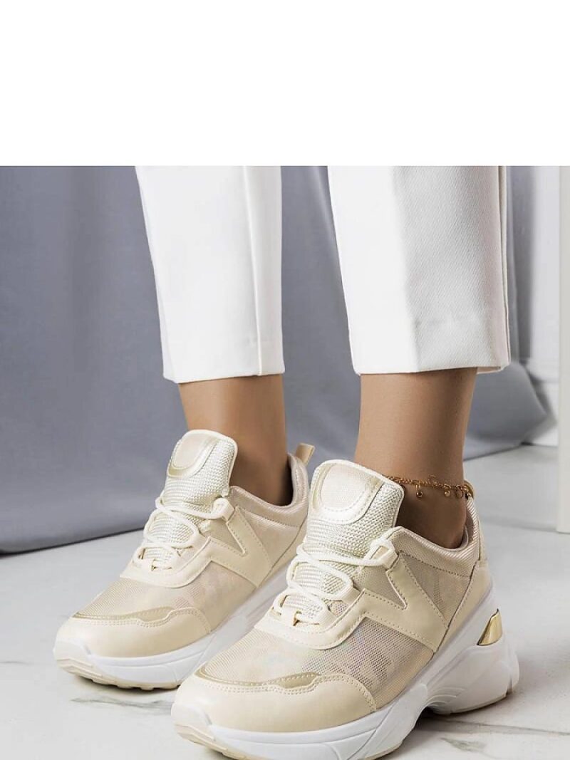 Beżowe sneakersy z metalicznymi wstawkami Ruais - Solea