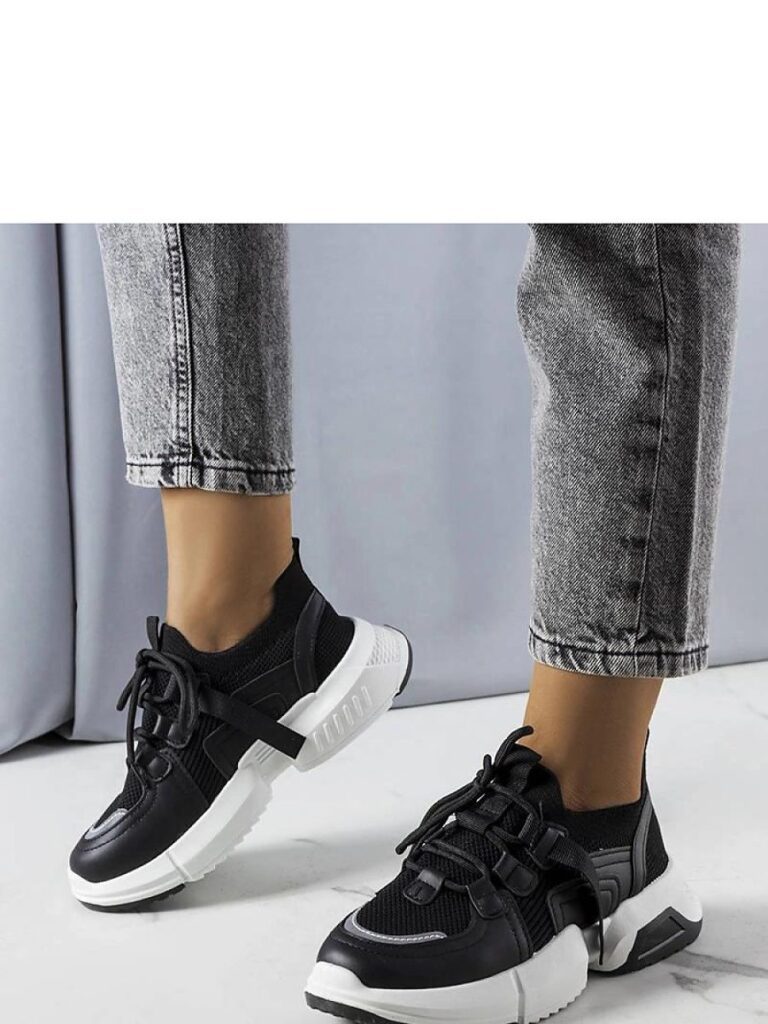 Czarne sneakersy skarpetkowe Peggy - Solea