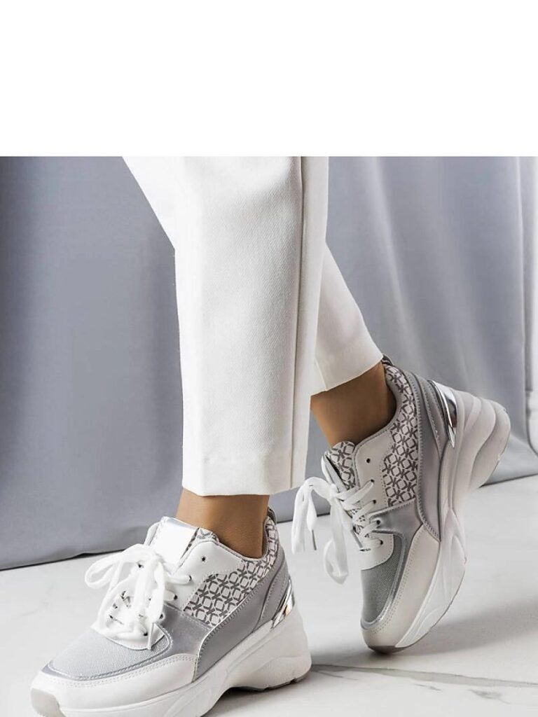 Szary sneakersy zdobione monogramem Lora - Solea