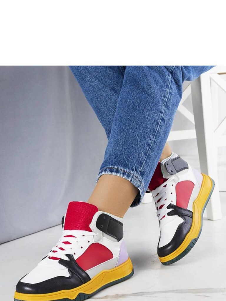 Czarno-czerwone sneakersy za kostkę Elizabeth - Solea