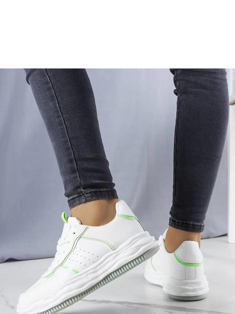 Białe sneakersy z zielonymi wstawkami Nettie - Solea - obrazek 3
