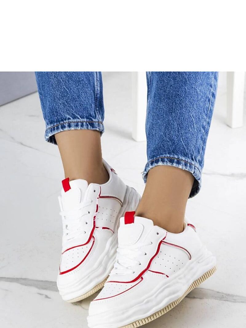 Białe sneakersy z czerwonymi wstawkami Nettie - Solea - obrazek 2