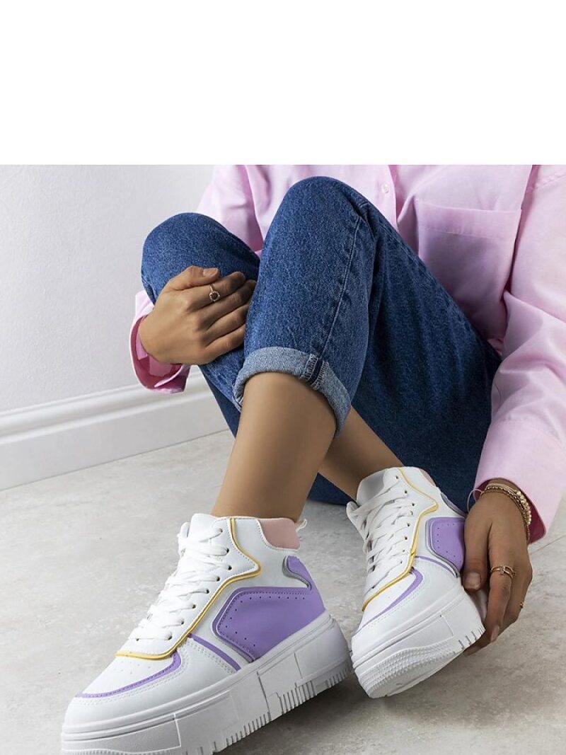 Białe-fioletowe sneakersy za kostkę Zetta - Solea - obrazek 2