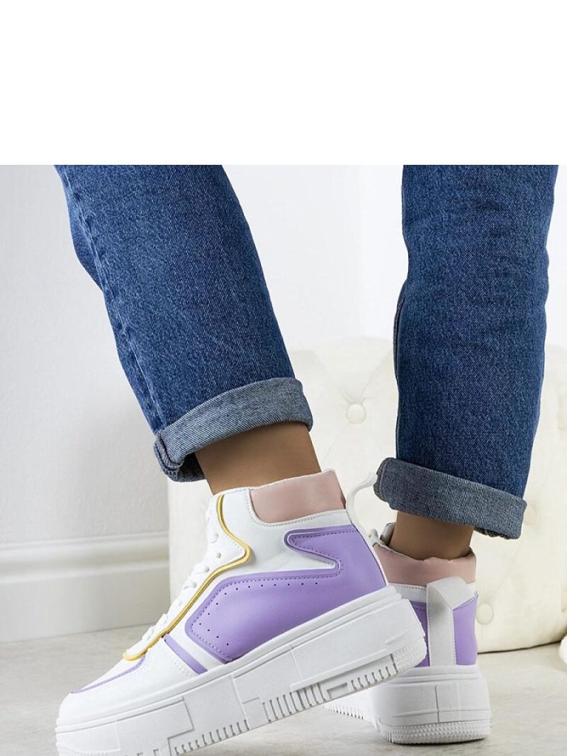 Białe-fioletowe sneakersy za kostkę Zetta - Solea - obrazek 3