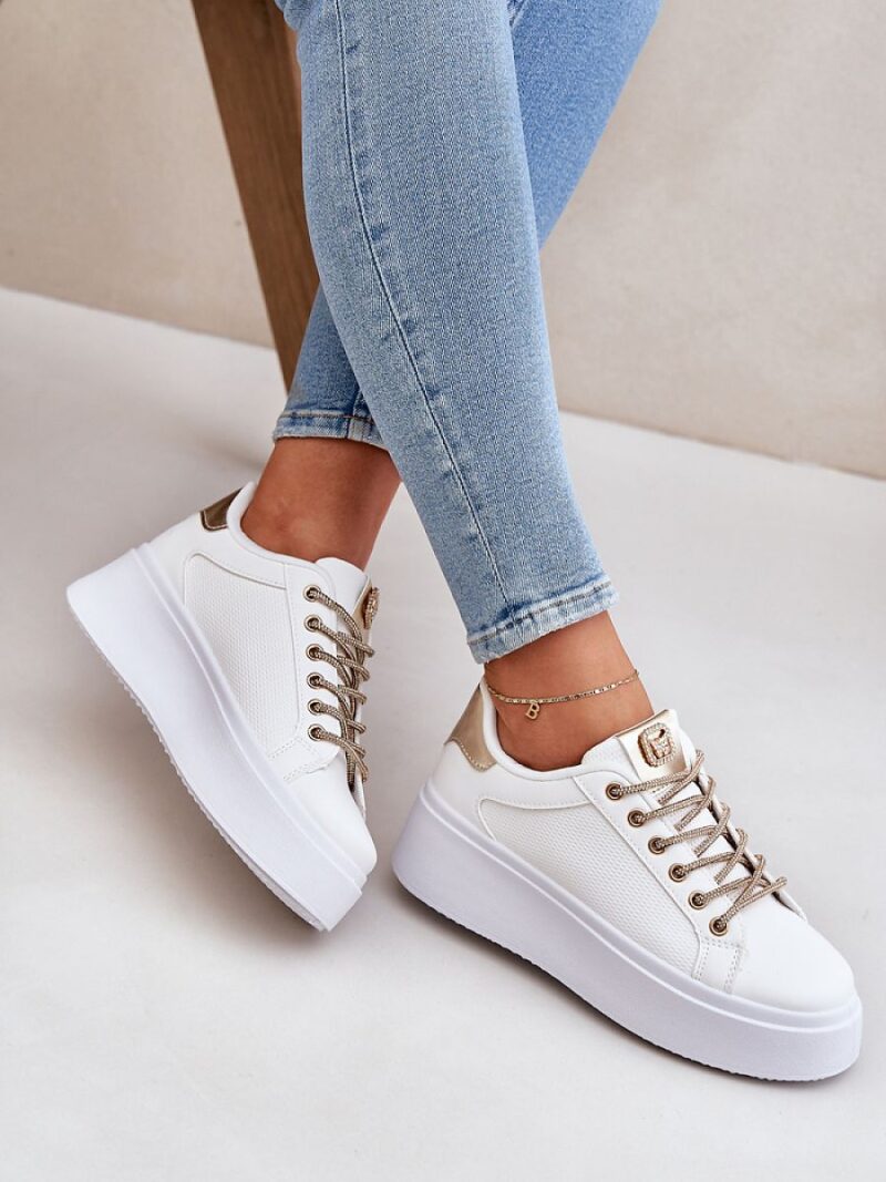 Buty Sportowe Model Fonetha NB751 White/Gold - Step in style - obrazek 3
