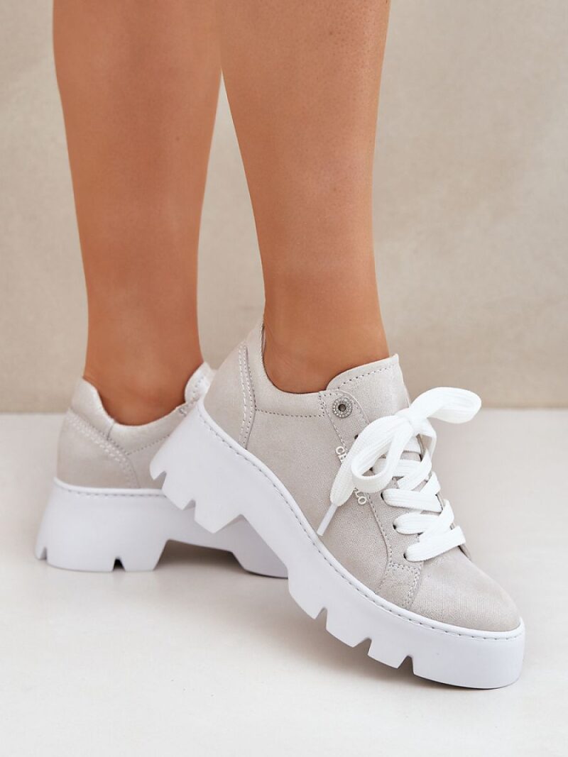 Buty Sportowe Model CheBello 4632 Silver - Step in style - obrazek 3