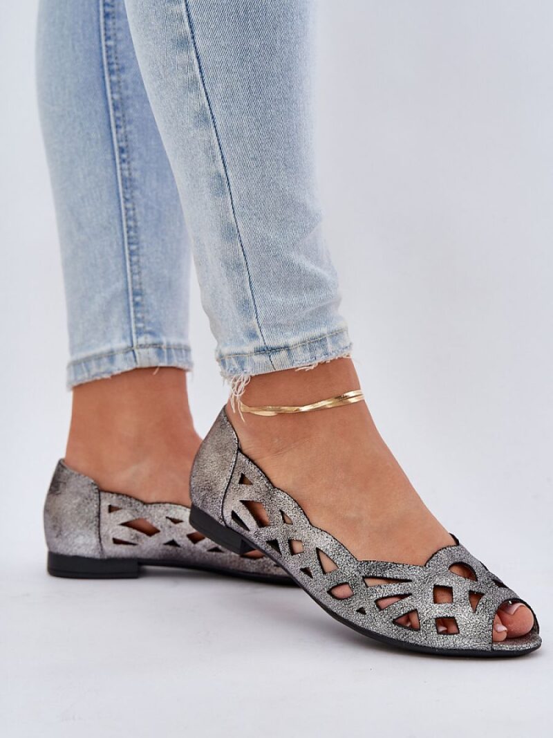 Baleriny Model Calgis ASA136-8 Silver - Step in style - obrazek 3