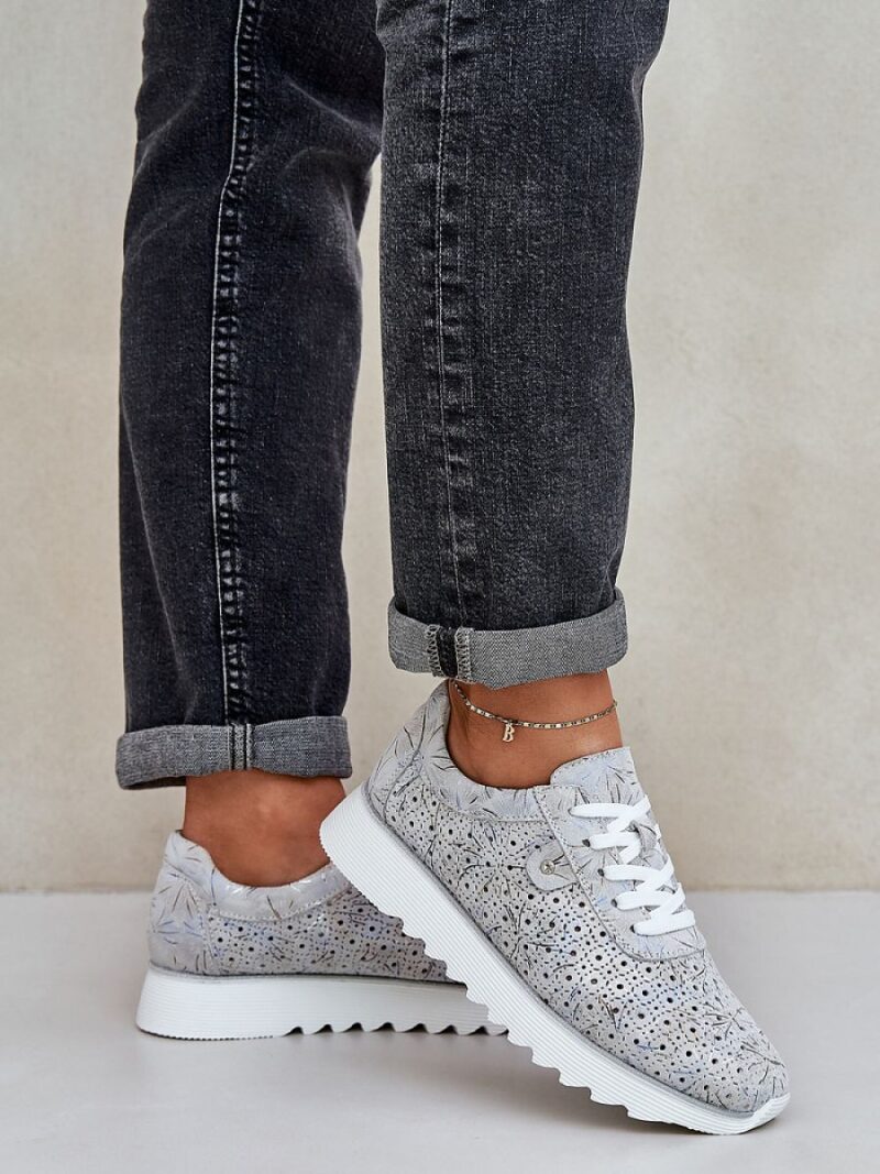 Buty Sportowe Model DA LR51-635 Silver - Step in style - obrazek 3