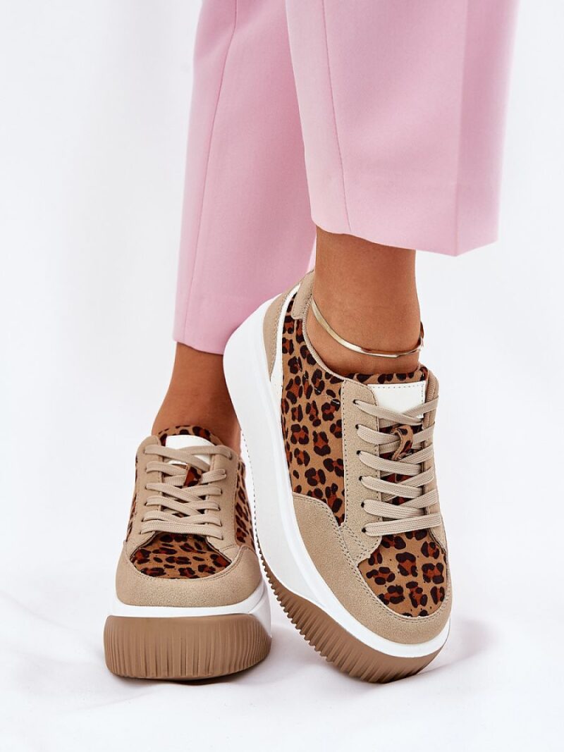 Buty Sportowe Model Tamorniel PL359 panterka Beige  - Step in style - obrazek 3
