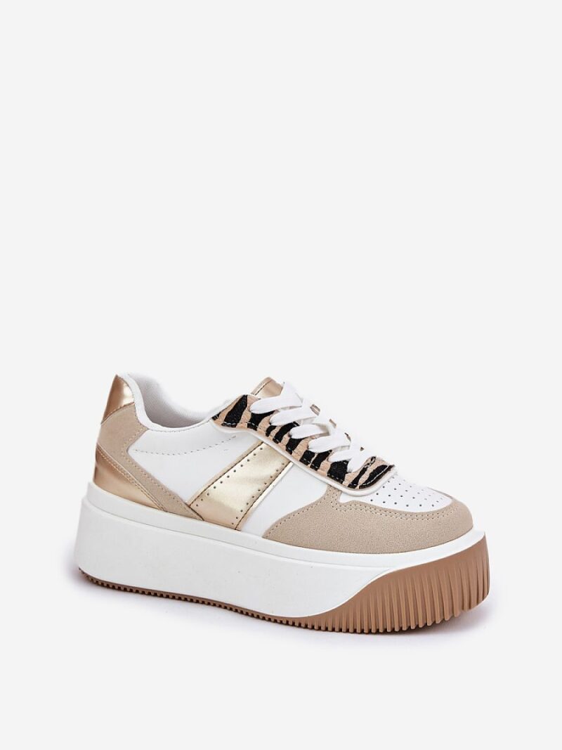Buty Sportowe Model Telanila PL360 Beige/Gold Wzór - Step in style - obrazek 2
