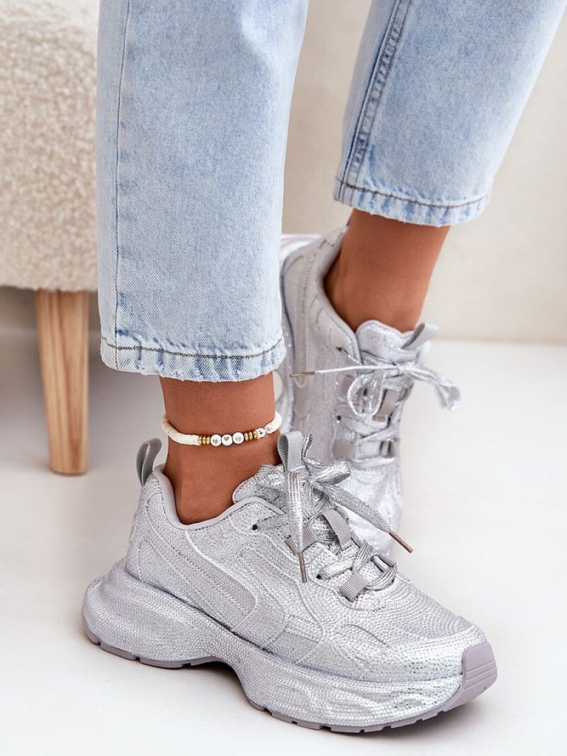 Buty Sportowe Model Porrot YY-102 Silver - Step in style - obrazek 3