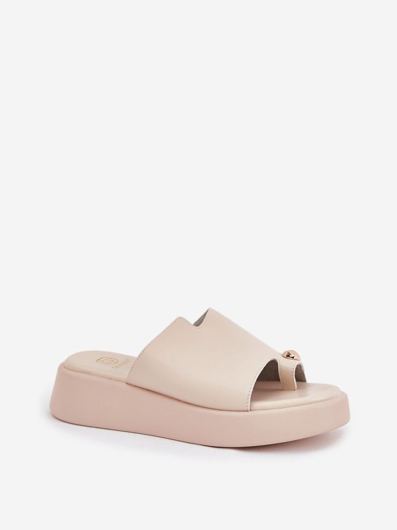 Sandał Klapki Model Saqesse MANO777 Beige - Step in style - obrazek 2