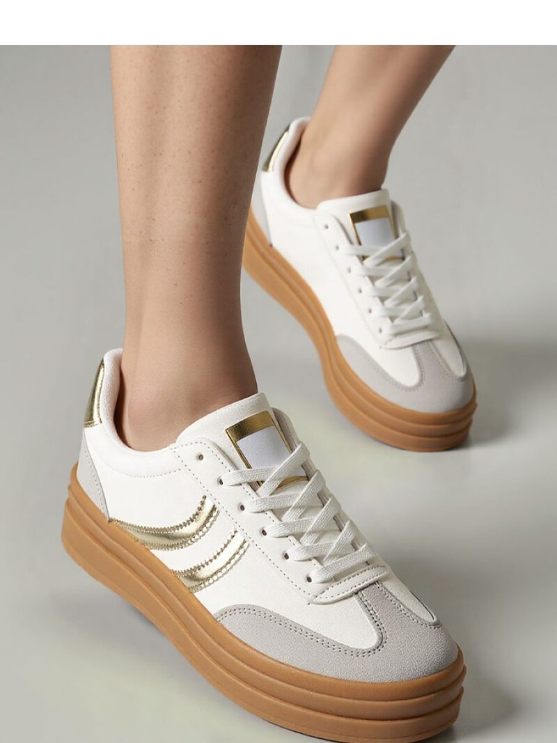 Damskie Sneakersy LUMI White/Gold - Inello - obrazek 2