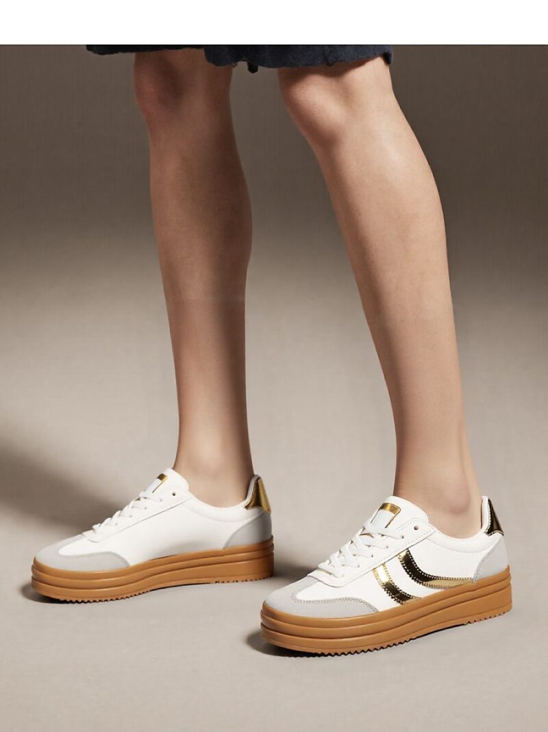 Damskie Sneakersy LUMI White/Gold - Inello - obrazek 4