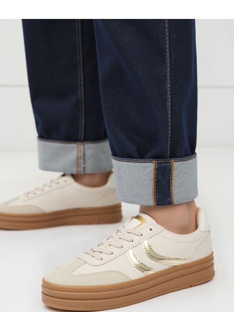 Damskie Sneakersy LUMI Beige/Lt.Gold - Inello - obrazek 4