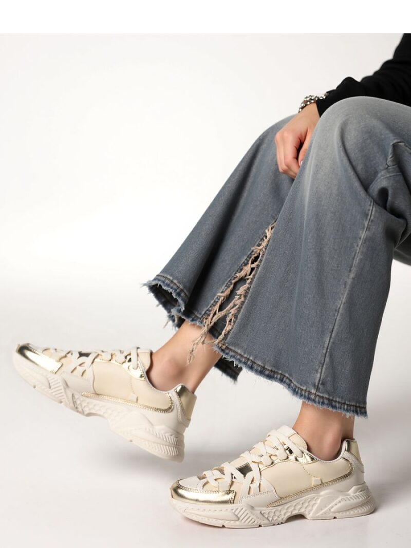 Damskie Sneakersy CELESTE ? Beige - Inello - obrazek 4